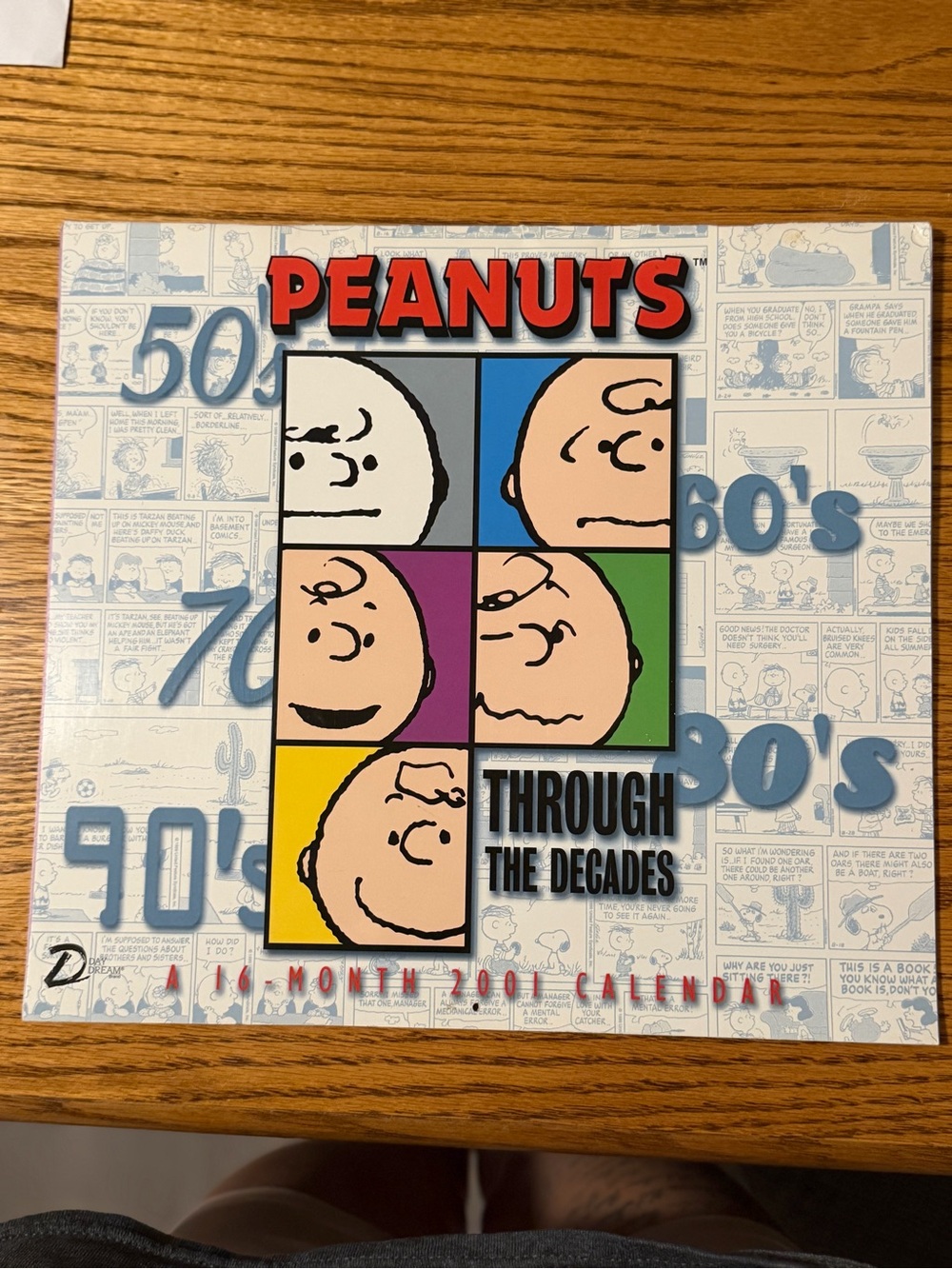 Vintage 2001 Peanuts Through The Decades 16 Month Wall Calendar Retro Y2K